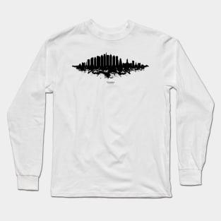 Philadelphia City Skyline - Watercolor Black and White Long Sleeve T-Shirt